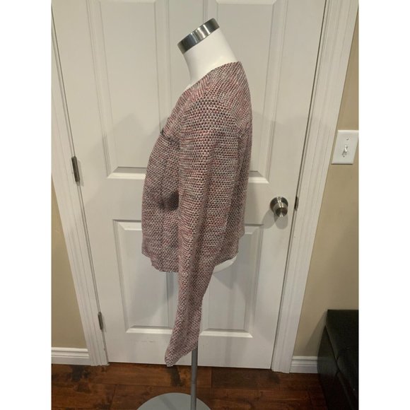 Theory Pink, Blue & White Tweed Zip-Up Jacket, Size 12 - Picture 5 of 8